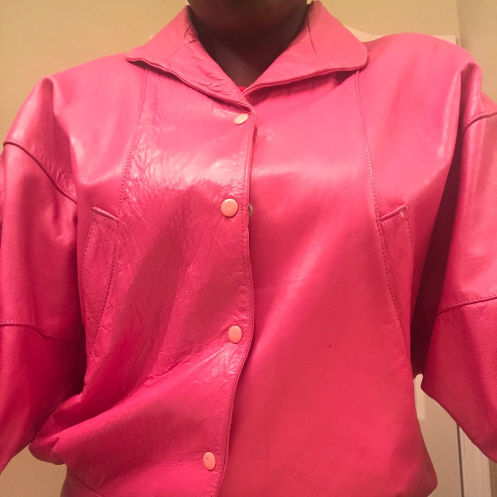 Pink Authentic Leather Jacket